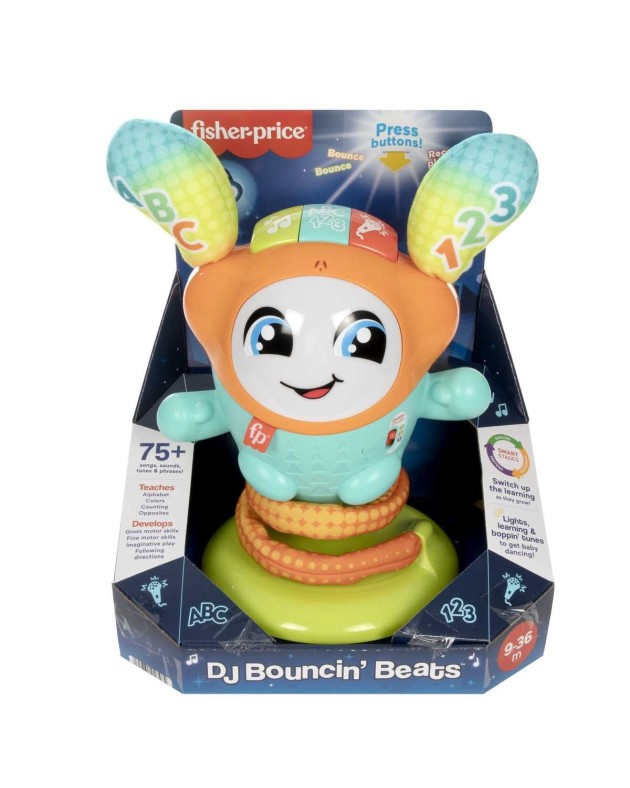 Edukacinis žaislas Mattel Fisher Price DJ Bouncin' Beats, 33 cm, įvairių spalvų
