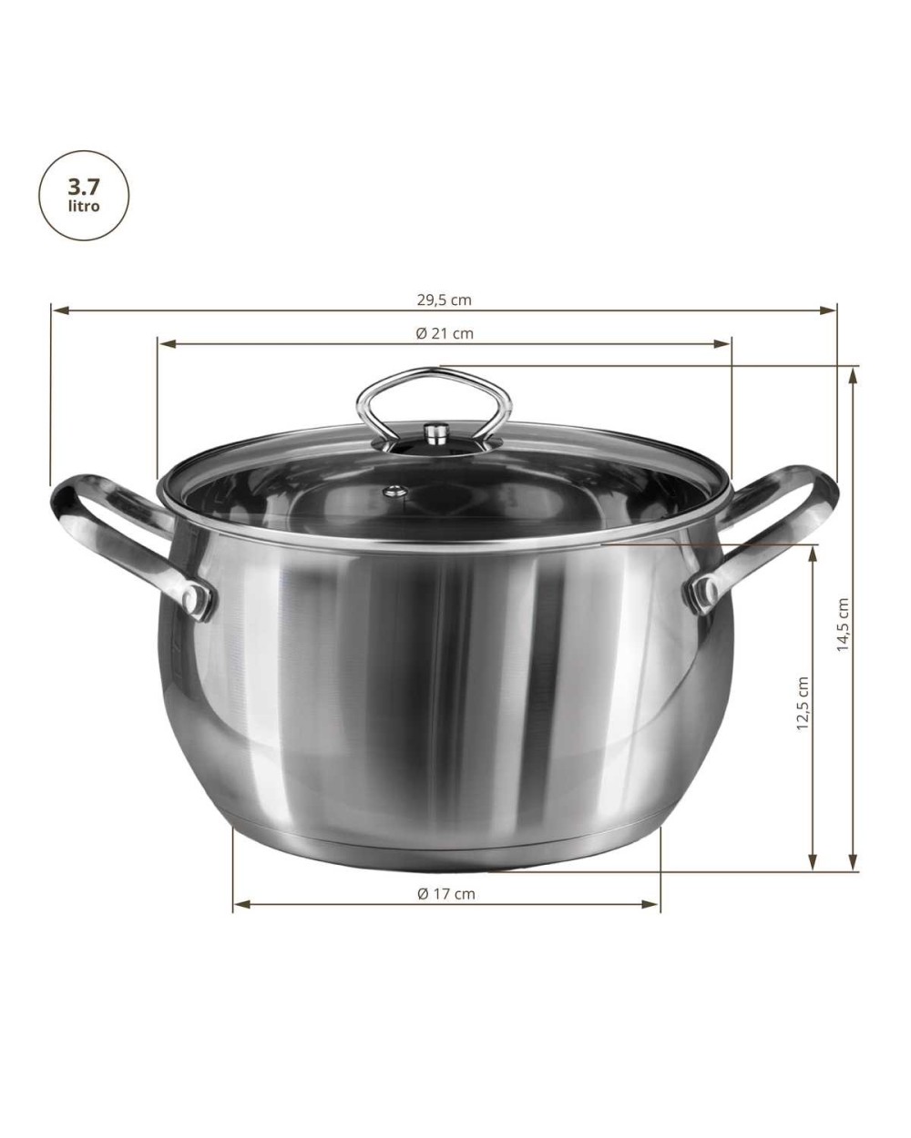 Puodas Apple Shape, 20 cm, 3.7 l