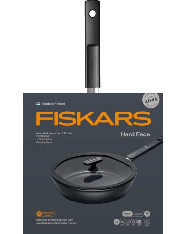 Keptuvė su dangčiu Fiskars Hard face 1075530, 28 cm, aliuminis