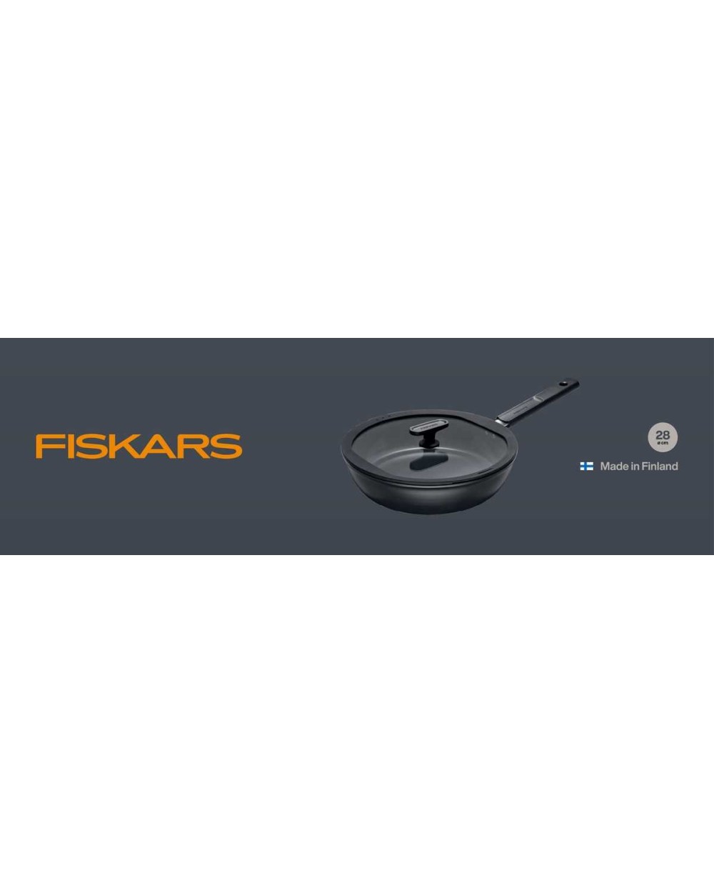 Keptuvė su dangčiu Fiskars Hard face 1075530, 28 cm, aliuminis