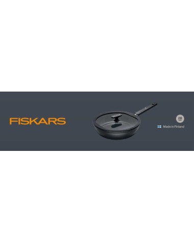 Keptuvė su dangčiu Fiskars Hard face 1075530, 28 cm, aliuminis