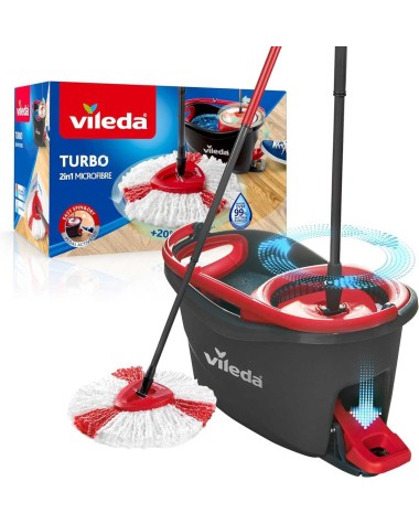 Grindų valymo rinkinys Vileda Turbo VILE19411, baltas/juodas/raudonas, 6 l