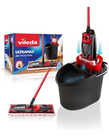 Grindų plovimo rinkinys Vileda Ultramax VILE14389, 66 - 132 cm, juoda/raudona