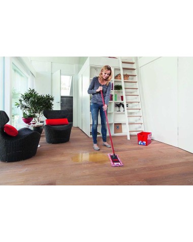 Grindų valymo šepetys Vileda PET PRO VILE14359, 80 - 140 cm, juoda/raudona