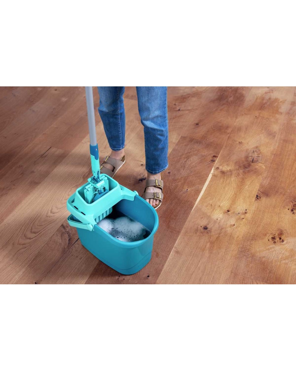 Grindų plovimo rinkinys Leifheit Power Clean, šviesiai mėlynas, 6 l