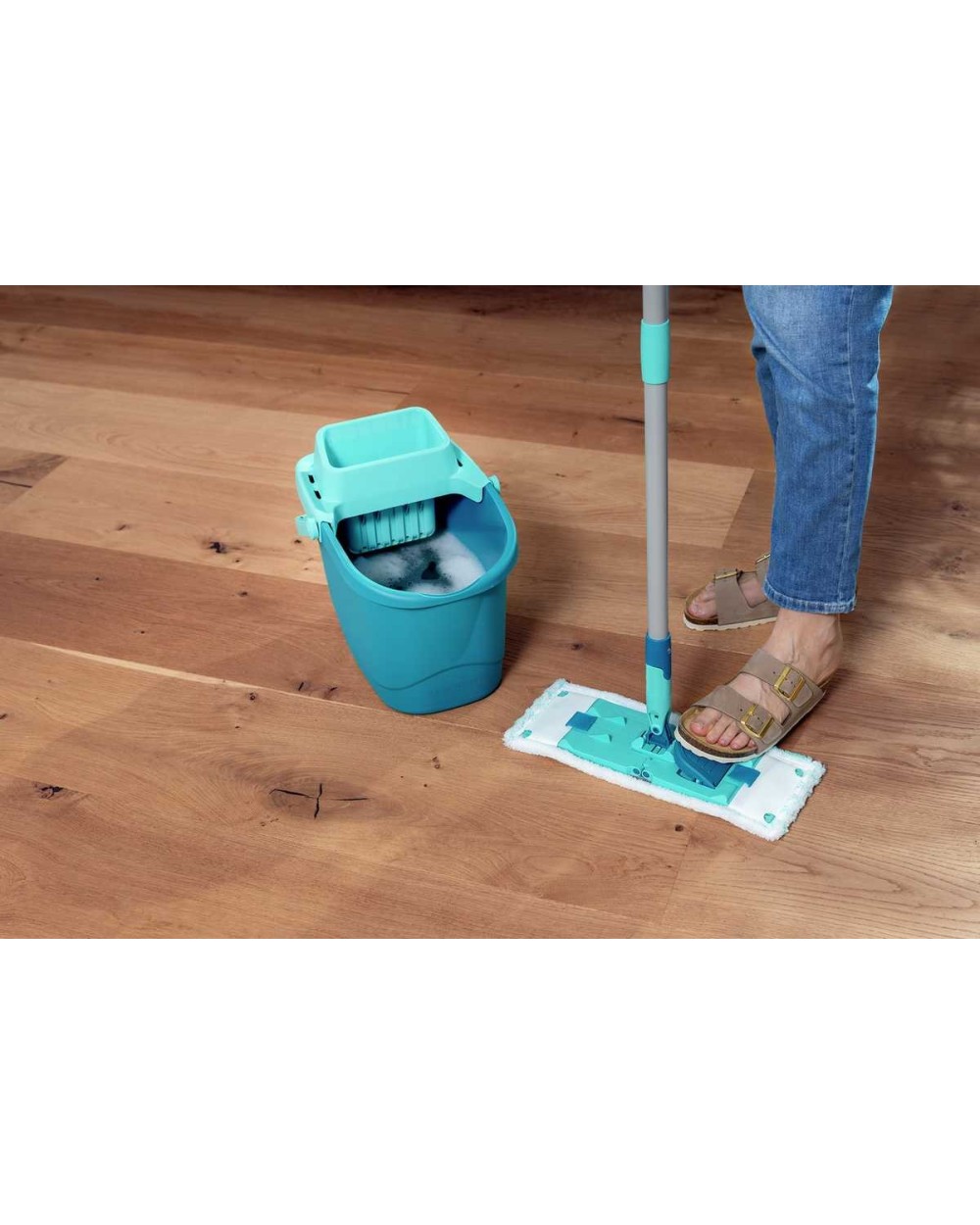 Grindų plovimo rinkinys Leifheit Power Clean, šviesiai mėlynas, 6 l