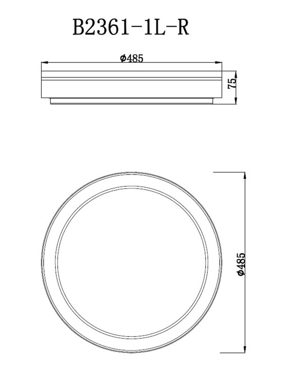 Šviestuvas plafonas Parma B2361-1L-R, LED, 3000 – 6500 °K, 1 × 45 W