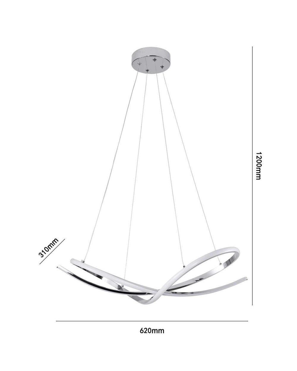 Šviestuvas kabinamas Circus 19602P-CHR, LED, 4000 °K, 1 x 40 W